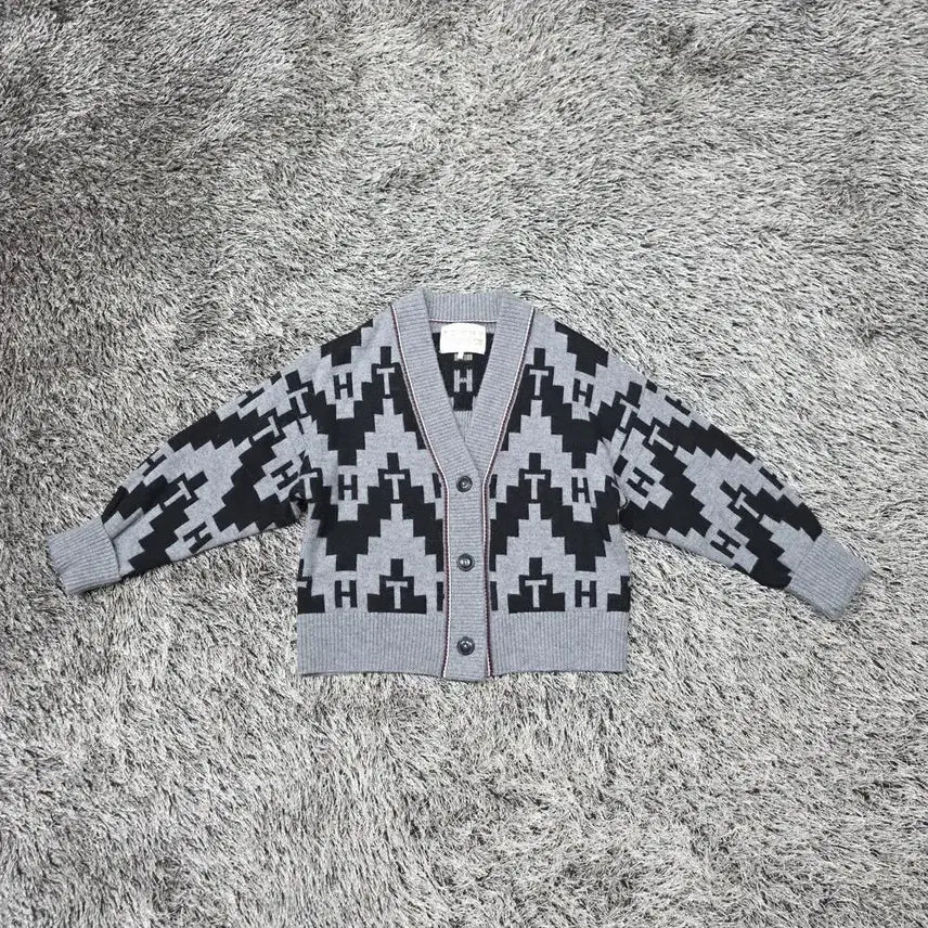 [BUNJANG] Tommy Hilfiger Jacquard V-Neck Cardigan (S) / 타미힐피거 자카드 브이넥 가디건/여성(S)/ST3107/새상품수준