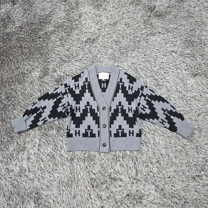 [BUNJANG] Tommy Hilfiger Jacquard V-Neck Cardigan (S) / 타미힐피거 자카드 브이넥 가디건/여성(S)/ST3107/새상품수준