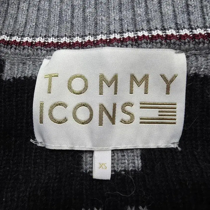[BUNJANG] Tommy Hilfiger Jacquard V-Neck Cardigan (S) / 타미힐피거 자카드 브이넥 가디건/여성(S)/ST3107/새상품수준