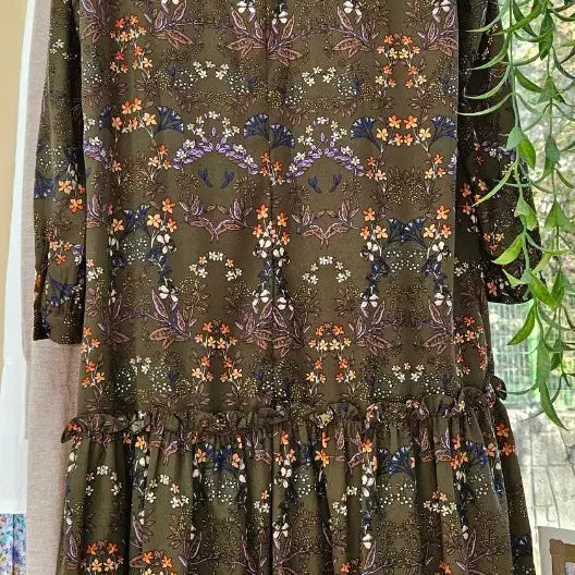 [SOLD OUT] [새상품]쉬폰 프릴 카키 롱원피스