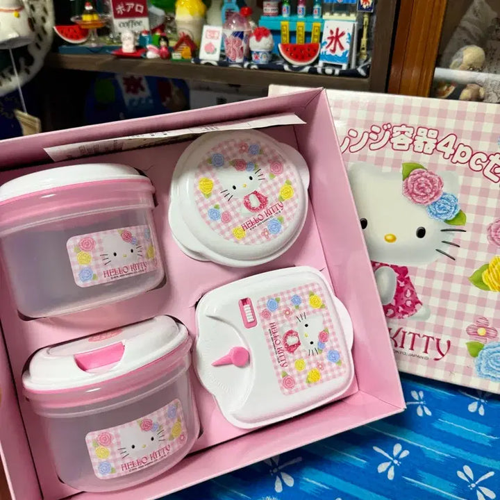 [BUNJANG] Hello Kitty Vintage Container Set / 03년 고전 헬로키티 밀폐용기 세트
