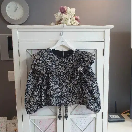 [BUNJANG] Zara Floral Frill Blouse / 자라 프릴 블라우스/55-날씬66