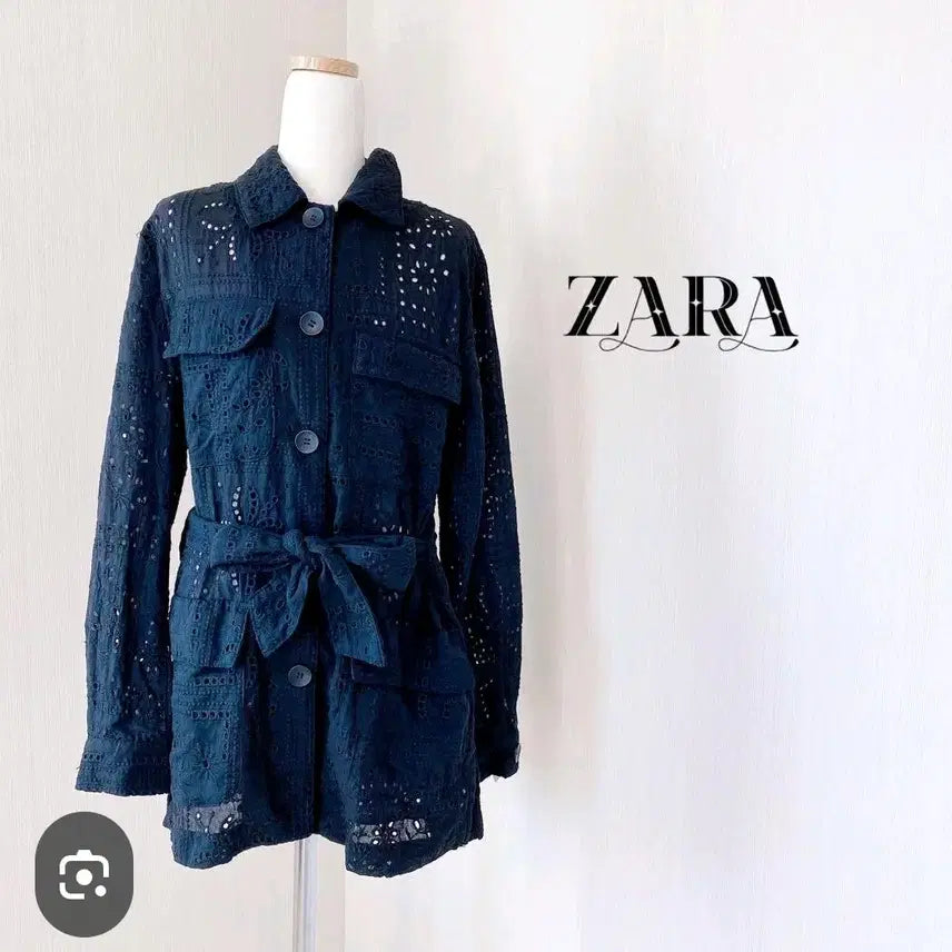 [SOLD OUT] 자라 블랙 펀칭 레이스자켓 L