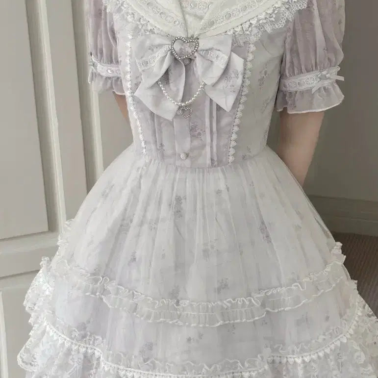 [BUNJANG] Clear Style Sailor Dress / 양산형 클리어 스타일 세라복 레이스 프릴 스위트 드레스(예약판매)