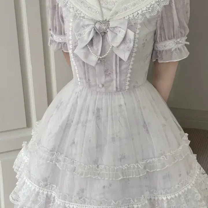 [BUNJANG] Clear Style Sailor Dress / 양산형 클리어 스타일 세라복 레이스 프릴 스위트 드레스(예약판매)