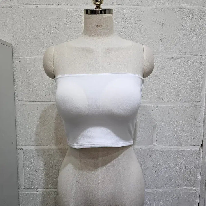 [BUNJANG] Basic White Bra Top / 뒷밴딩 쫀쫀 브라탑- 화이트