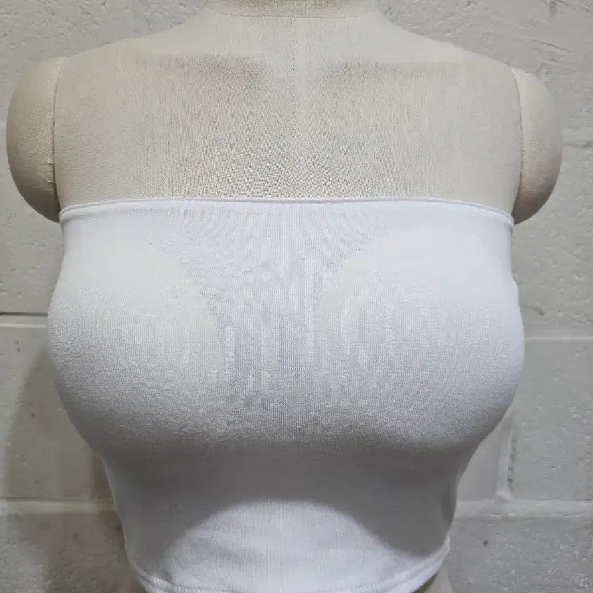 [BUNJANG] Basic White Bra Top / 뒷밴딩 쫀쫀 브라탑- 화이트