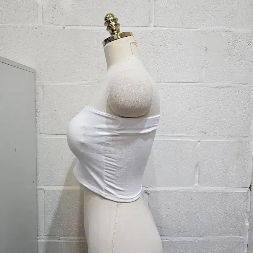 [BUNJANG] Basic White Bra Top / 뒷밴딩 쫀쫀 브라탑- 화이트