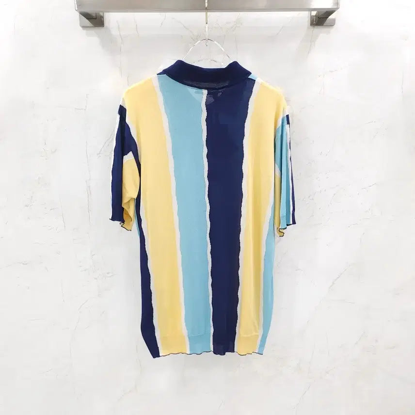 [BUNJANG] Prada Logo Stripe Polo Knit / 48 / 프라다 로고 스트라이프 폴로 니트 UMB335