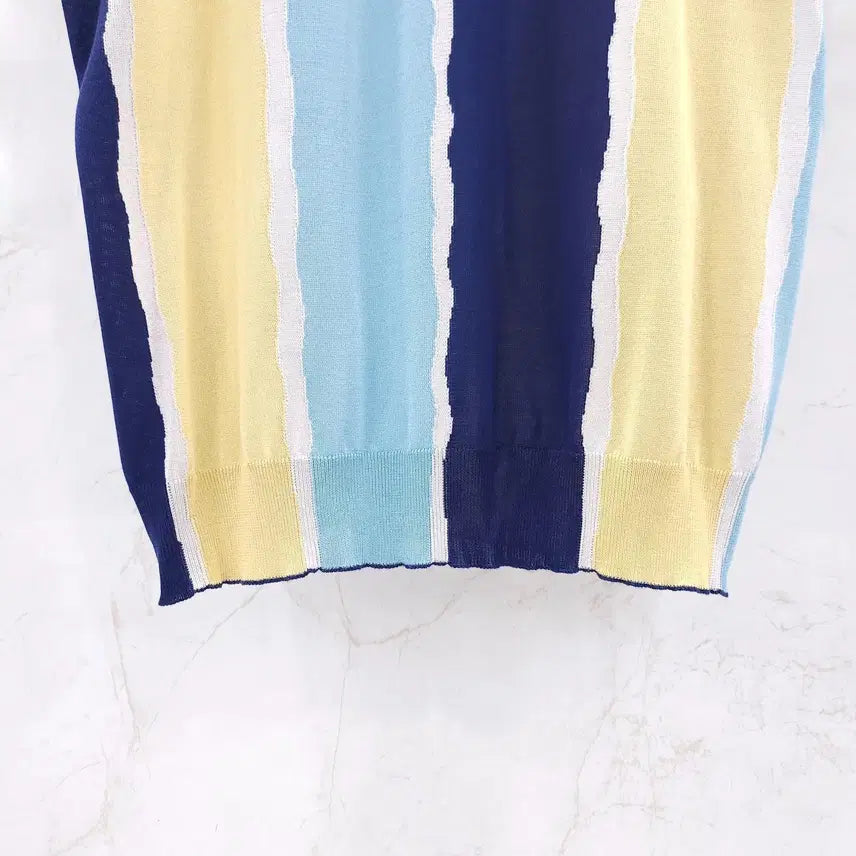 [BUNJANG] Prada Logo Stripe Polo Knit / 48 / 프라다 로고 스트라이프 폴로 니트 UMB335