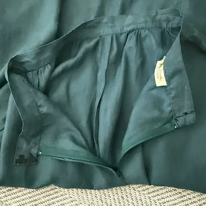 [BUNJANG] Bonnie Strauss Teal Long Linen Skirt / Bonnie Strauss 청록색 롱린넨 스커트