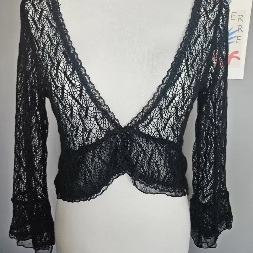 [BUNJANG] Vintage Lace Bolero Cardigan / 레이스 볼레로 가디건