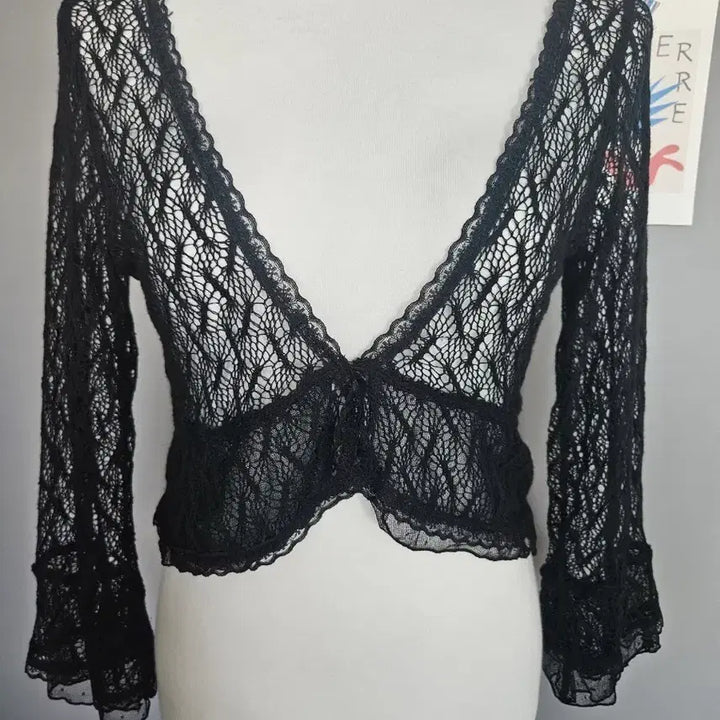 [BUNJANG] Vintage Lace Bolero Cardigan / 레이스 볼레로 가디건