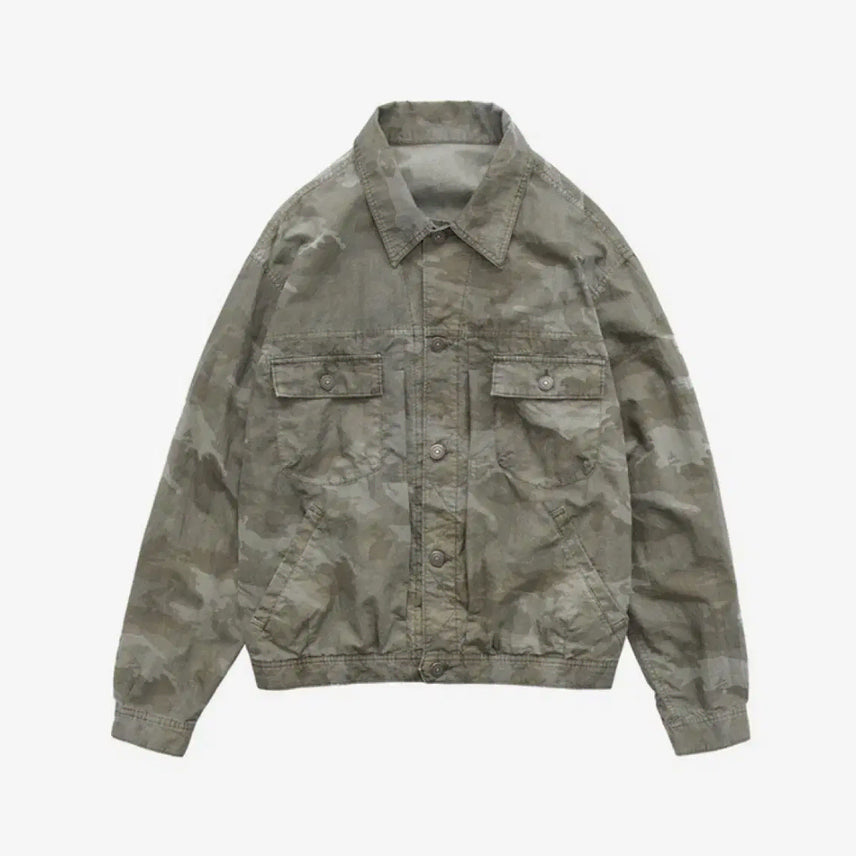 [BUNJANG] Polytelu Used Trucker Jacket Camouflage / (3) 폴리테루 유즈드 트러커 자켓 카모플라쥬