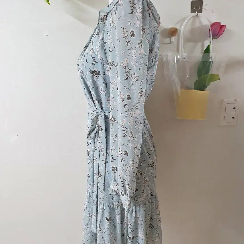 [BUNJANG] Roem Blooming Floral Chiffon Midi Dress / 로엠 블루밍 플라워 쉬폰 미디원피스 55 블루