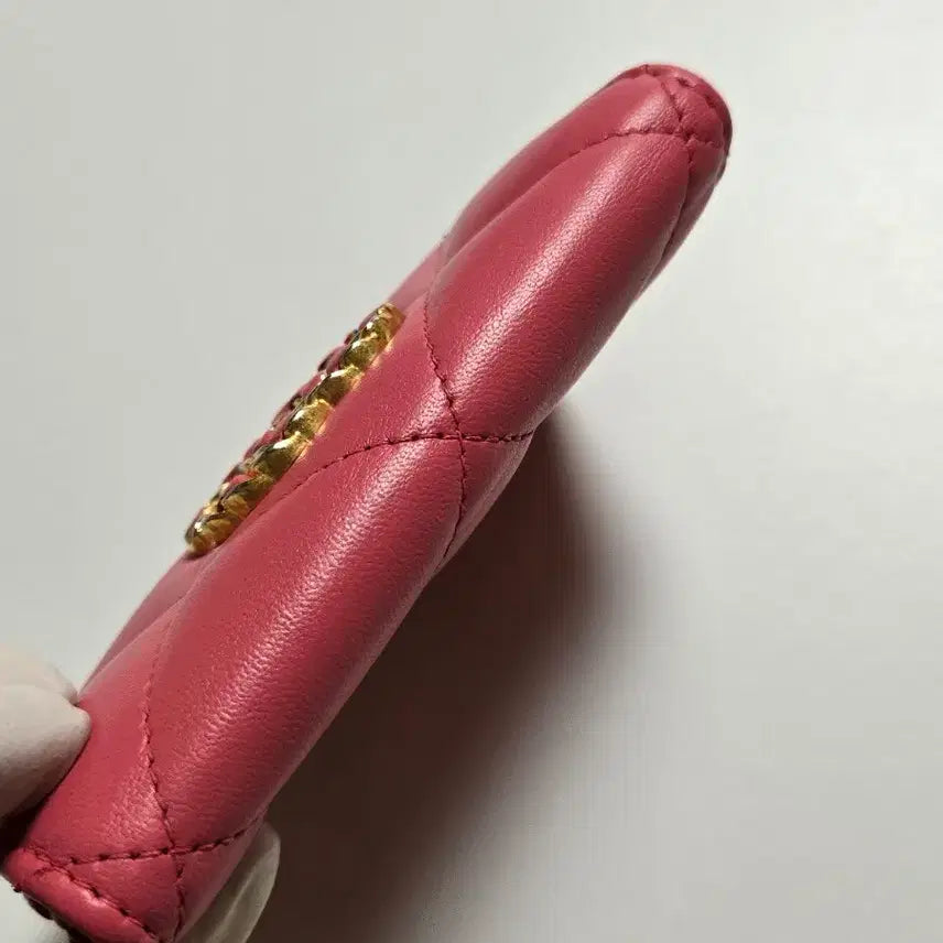 [BUNJANG] Chanel 19 Flap Card Holder Pink Gold / 샤넬 19 플랩 카드 홀더 핑크 금장