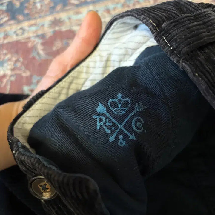 [BUNJANG] Polo Black Corduroy Patchwork Pants / 폴로 블랙 코듀로이 패치 워크 팬츠