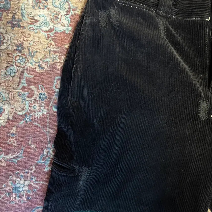 [BUNJANG] Polo Black Corduroy Patchwork Pants / 폴로 블랙 코듀로이 패치 워크 팬츠