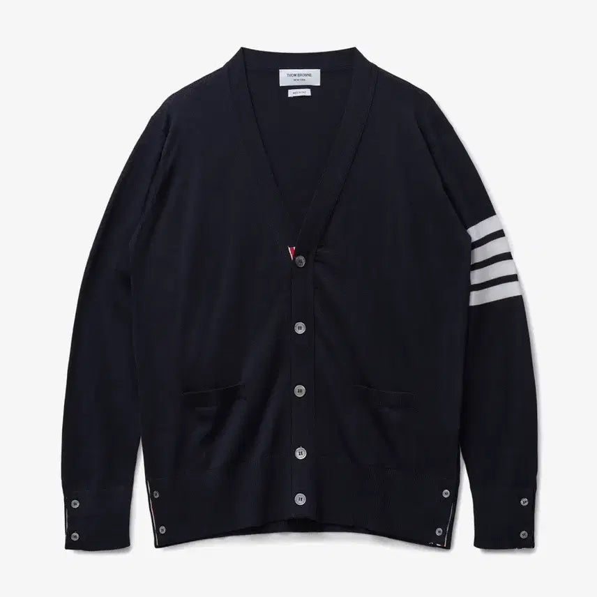 [SOLD OUT] [정품/귀한5사이즈] 톰브라운 사선 완장 메리노 울 가디건 (네이비) 5