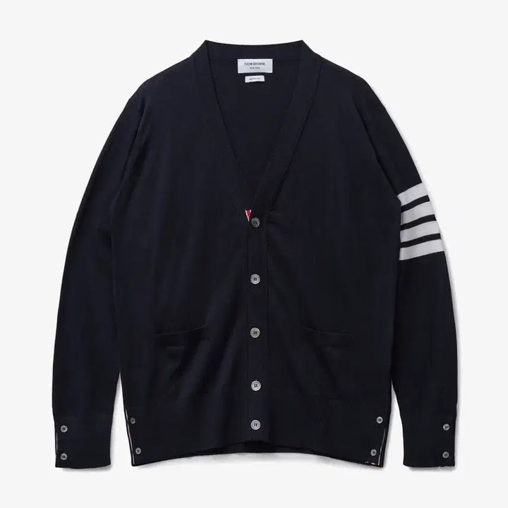 [SOLD OUT] [정품/귀한5사이즈] 톰브라운 사선 완장 메리노 울 가디건 (네이비) 5