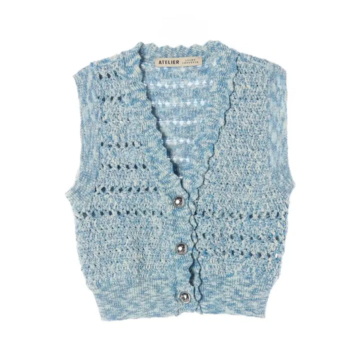 [BUNJANG] LUCKY CHOUETTE Atelier Knit Vest / 럭키슈에뜨 아뜰리에 니트조끼 XXX