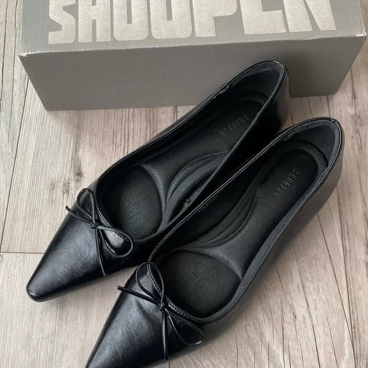 [BUNJANG] Shoopen Pointed Toe Ribbon Flat Shoes / 슈펜 포인트토 리본플랫 250