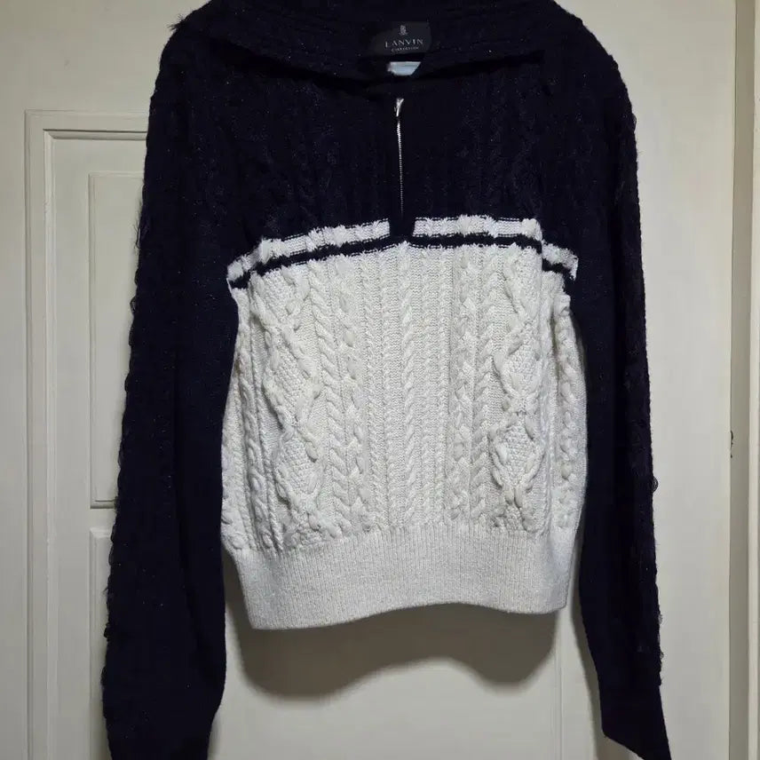 [SOLD OUT] LANVIN 랑방  케이블 펄 니트 하프집업