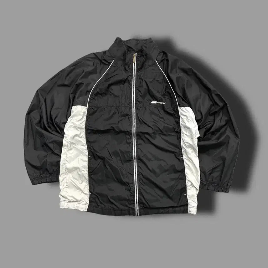 [BUNJANG] Reebok Old School Windbreaker L / 리복 블랙 그레이 올드스쿨 바람막이 L