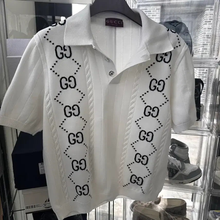 [SOLD OUT] 신형 구찌 자카드 니트 반팔티 xl