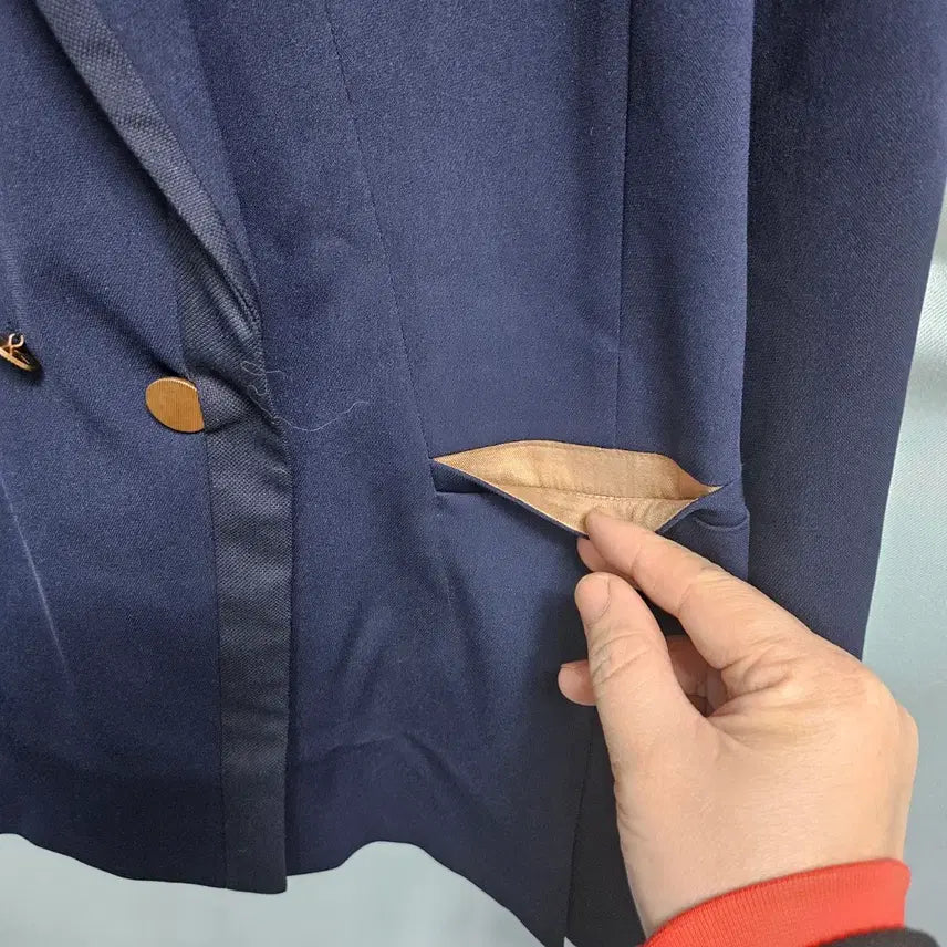 [BUNJANG] SYSTEM Navy Double Button Jacket S / SYSTEM 시스템 네이비 더블 버튼 자켓 S