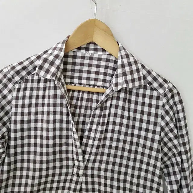[BUNJANG] MUJI Linen Check Shirt Brown / 무인양품 MUJI 린넨 체크 셔츠 브라운
