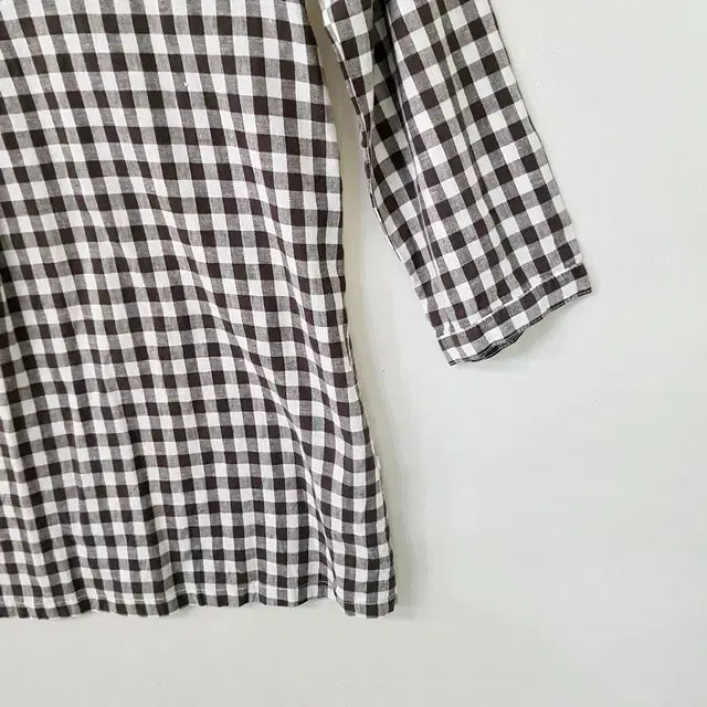 [BUNJANG] MUJI Linen Check Shirt Brown / 무인양품 MUJI 린넨 체크 셔츠 브라운