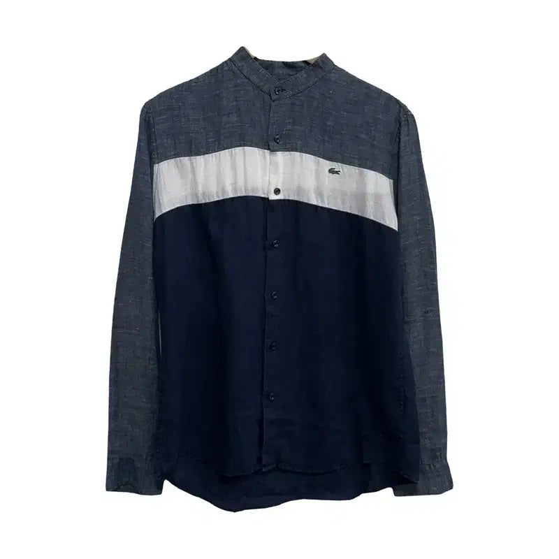 [BUNJANG] Lacoste Linen Henley Neck Shirt / 남S/라코스테 린넨 헨리넥 셔츠