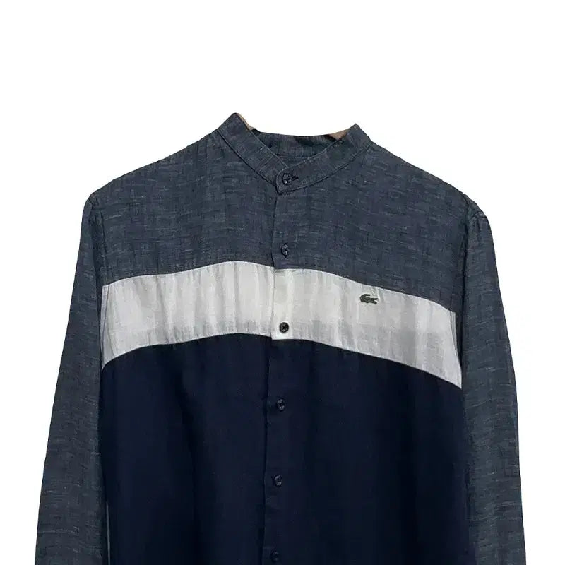 [BUNJANG] Lacoste Linen Henley Neck Shirt / 남S/라코스테 린넨 헨리넥 셔츠