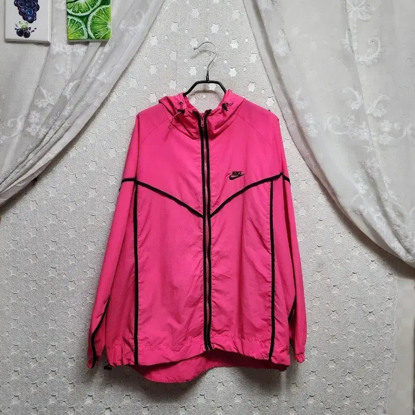 [SOLD OUT] 핑크 우븐 오버핏 후드집업 프리사이즈