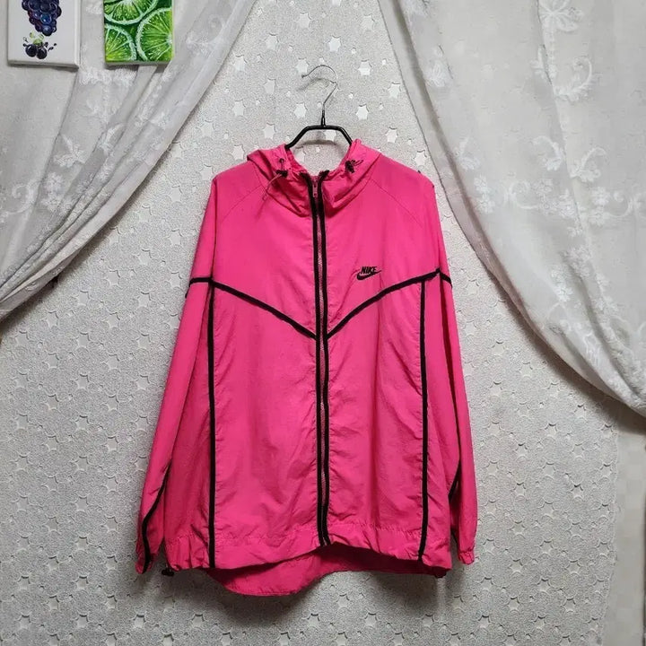 [SOLD OUT] 핑크 우븐 오버핏 후드집업 프리사이즈