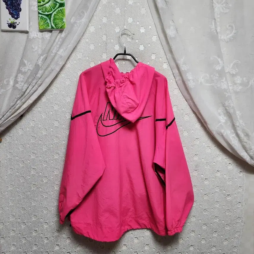 [SOLD OUT] 핑크 우븐 오버핏 후드집업 프리사이즈