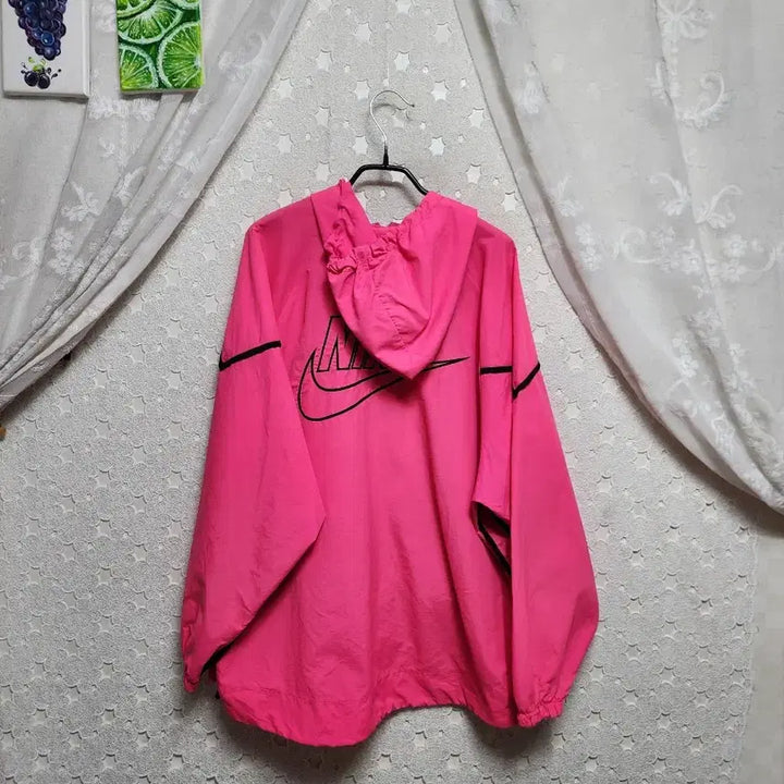 [SOLD OUT] 핑크 우븐 오버핏 후드집업 프리사이즈