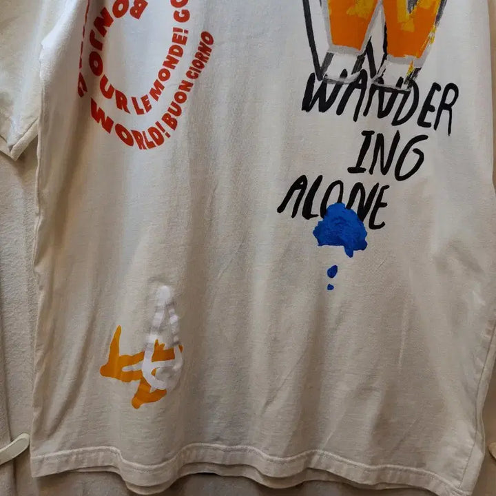 [BUNJANG] ZARA Printed Short Sleeve T-shirt Ivory / 자라 프린팅 반팔 티셔츠 아이보리