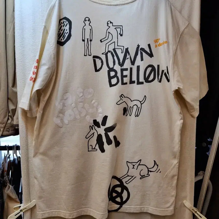 [BUNJANG] ZARA Printed Short Sleeve T-shirt Ivory / 자라 프린팅 반팔 티셔츠 아이보리