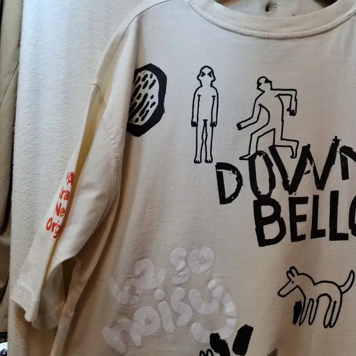 [BUNJANG] ZARA Printed Short Sleeve T-shirt Ivory / 자라 프린팅 반팔 티셔츠 아이보리