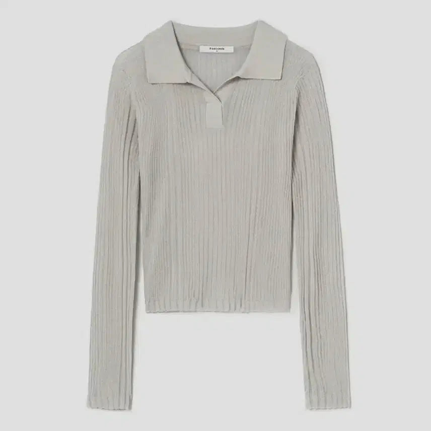 [BUNJANG] Ribbed Sheer Collar Knit Top / 골지 시어 칼라 니트