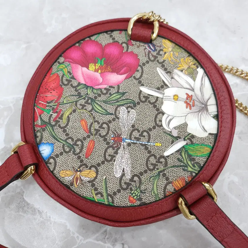 [BUNJANG] Gucci GG Web Ophidia Flower Mini Backpack / 구찌 GG 웹 오피디아 플라워 라운드 미니 백팩 598661