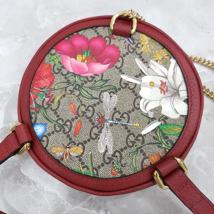 [BUNJANG] Gucci GG Web Ophidia Flower Mini Backpack / 구찌 GG 웹 오피디아 플라워 라운드 미니 백팩 598661