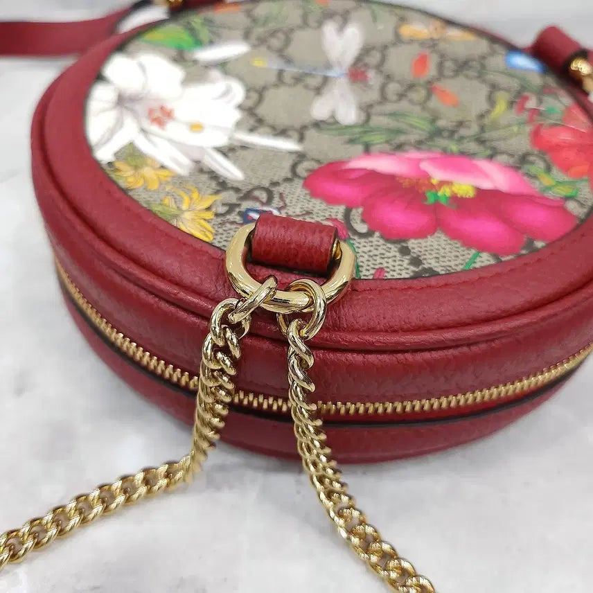 [BUNJANG] Gucci GG Web Ophidia Flower Mini Backpack / 구찌 GG 웹 오피디아 플라워 라운드 미니 백팩 598661