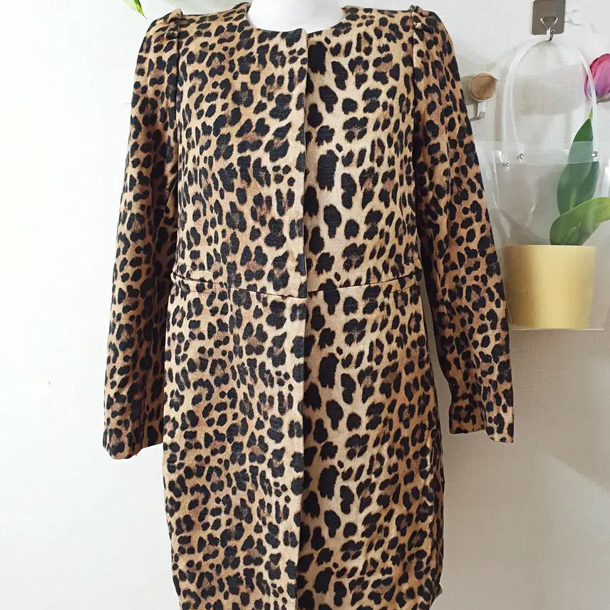 [BUNJANG] ZARA Animal Print Mid Jacket Brown Leopard L / 자라 애니멀프린팅 미들자켓 77 브라운호피 L
