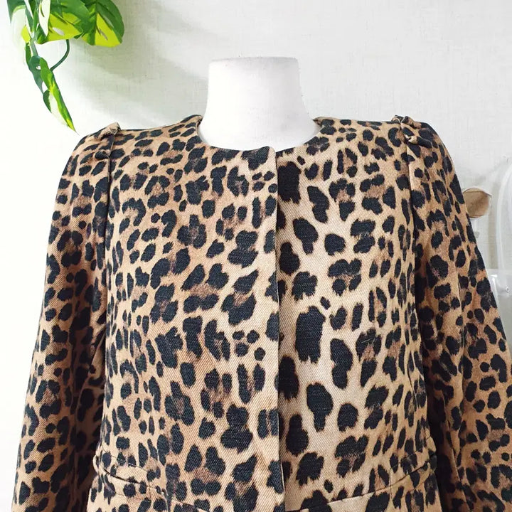[BUNJANG] ZARA Animal Print Mid Jacket Brown Leopard L / 자라 애니멀프린팅 미들자켓 77 브라운호피 L
