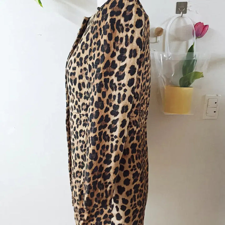 [BUNJANG] ZARA Animal Print Mid Jacket Brown Leopard L / 자라 애니멀프린팅 미들자켓 77 브라운호피 L