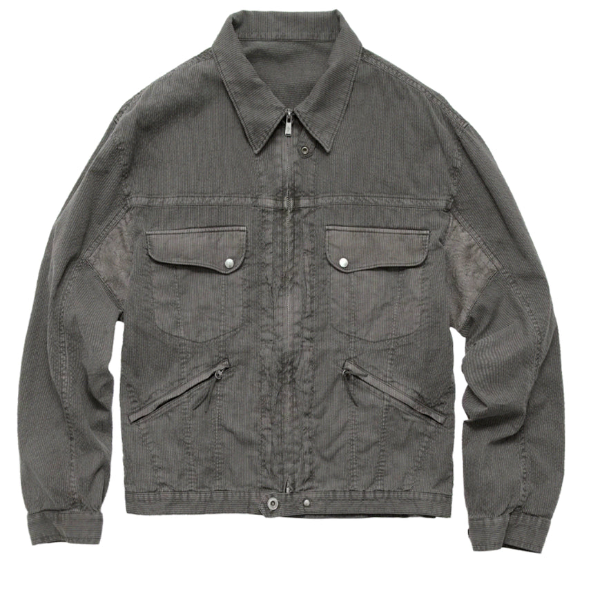 [BUNJANG] Polytelu Hickory Zip Trucker Striped Gray Jacket / (3)(초판) 폴리테루 히코리 집 트러커 스트라이프 그레이
