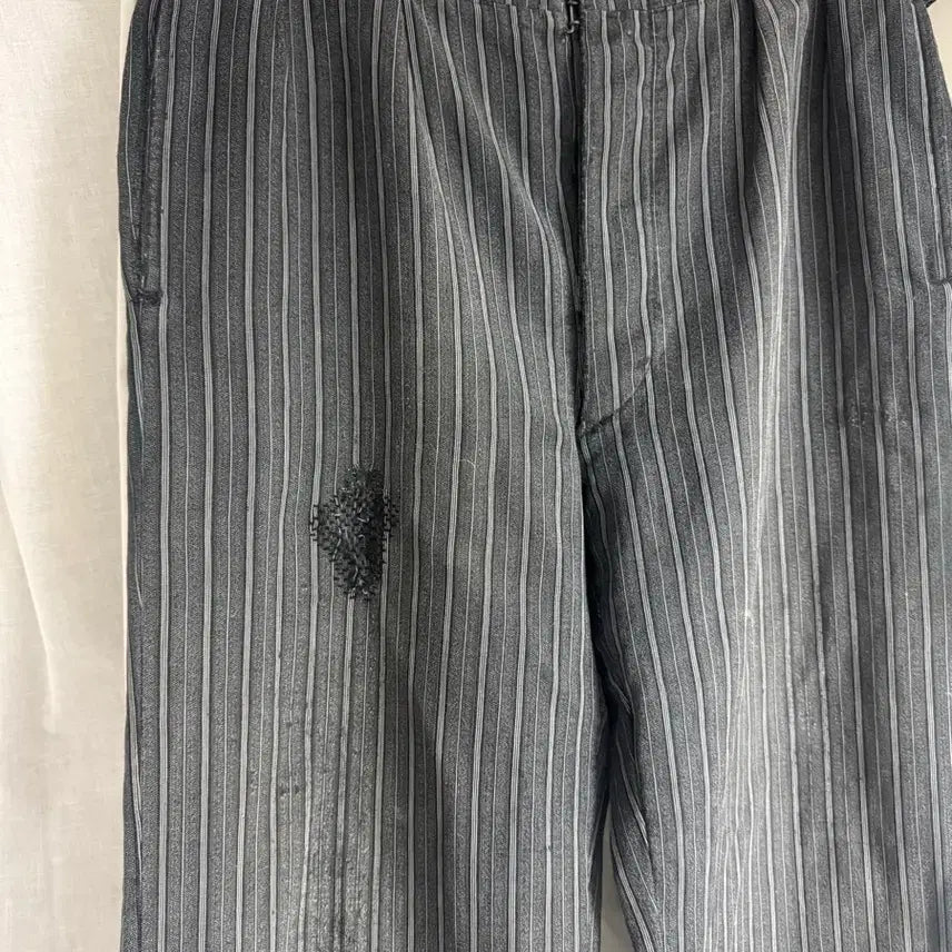 [BUNJANG] Vintage French Work Pants (1940s) - Gray Stripe / 빈티지 / 40s 프렌치 워크 팬츠 / 34-36